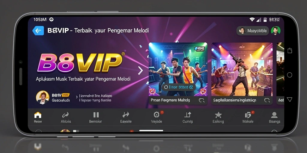 Tampilan utama gameplay B8VIP dengan koleksi musik yang menarik.