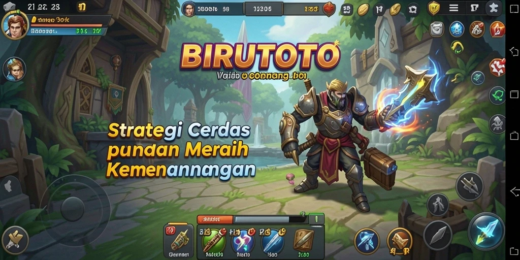 Tampilan gameplay strategis yang mendebarkan di BIRUTOTO.