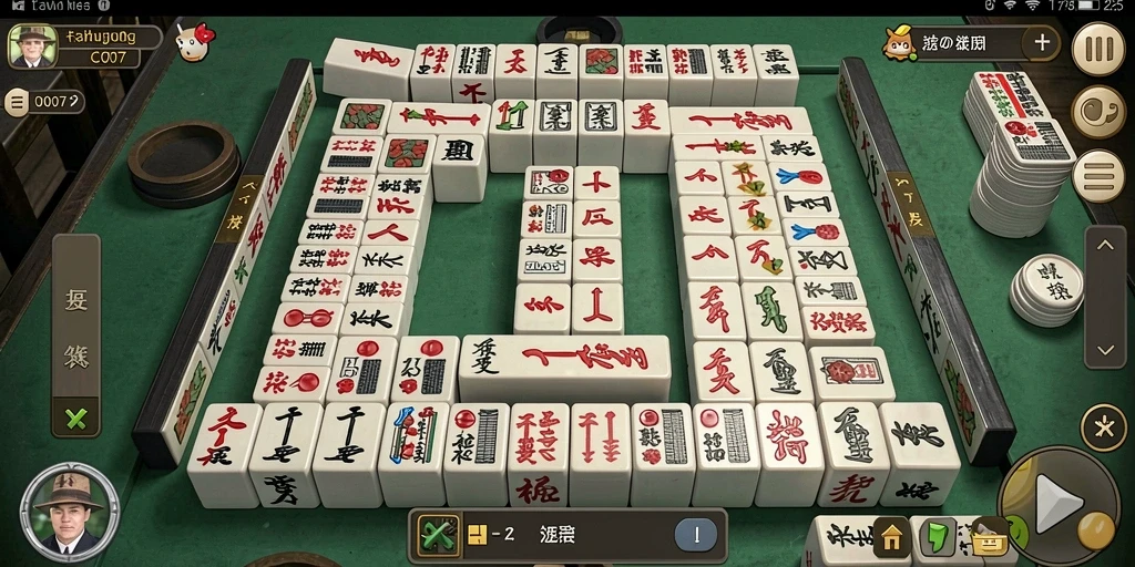Tampilan menarik dari gameplay C0077 yang menggugah semangat bermain Mahjong.