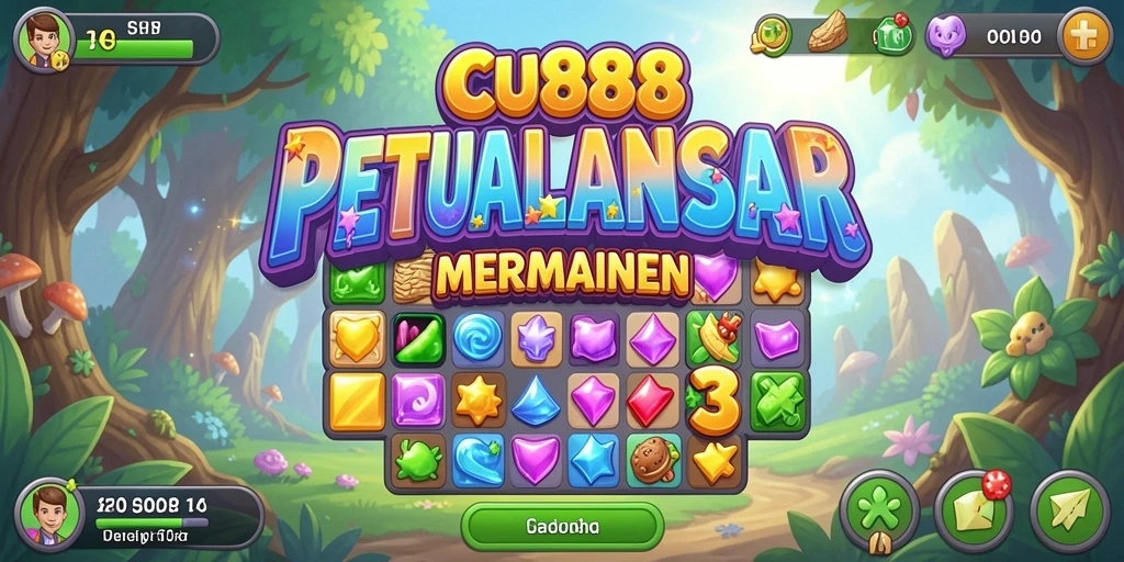 Tampilan seru gameplay Match-3 dengan efek visual menawan.