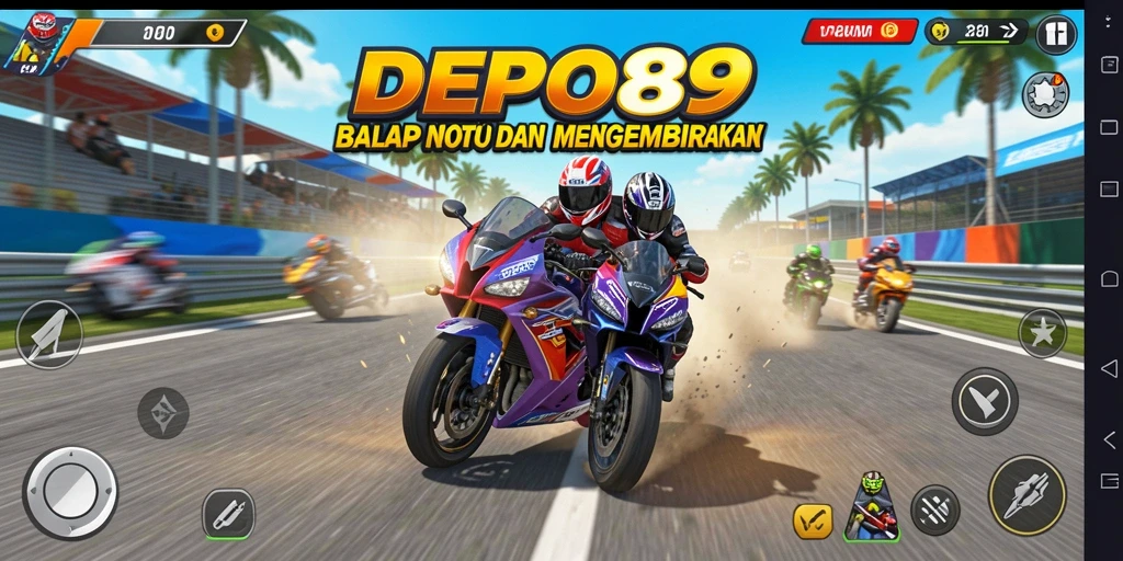 Gameplay seru DEPO89 dalam balap motor yang penuh aksi.