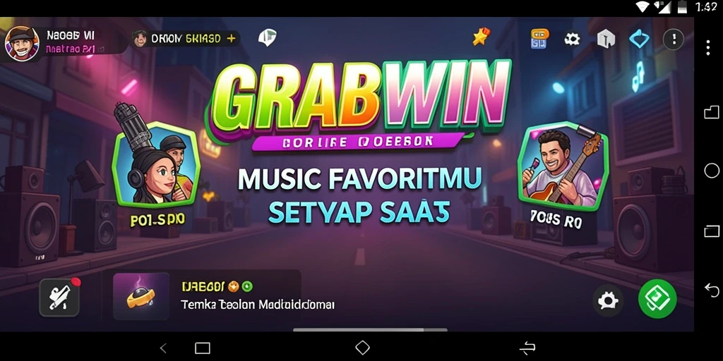 Tampilan gameplay seru dalam GRABWIN yang menyenangkan.
