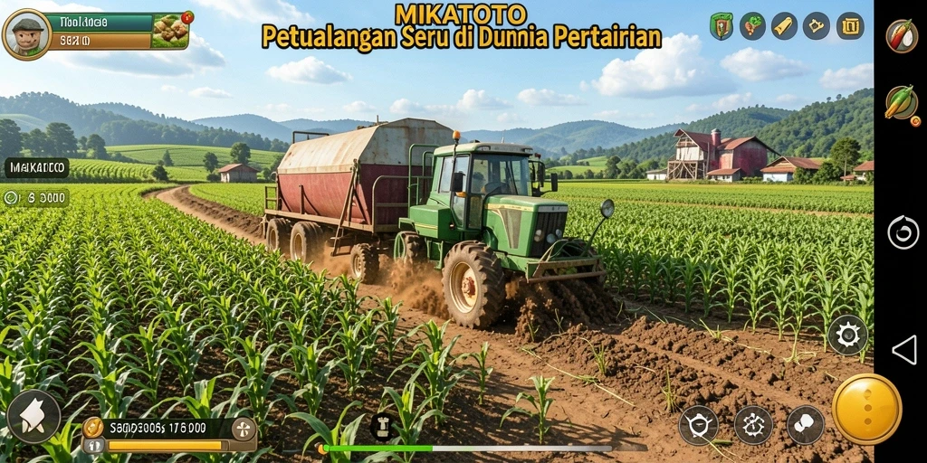 Screenshot MIKATOTO menampilkan aktivitas pertanian yang dinamis.