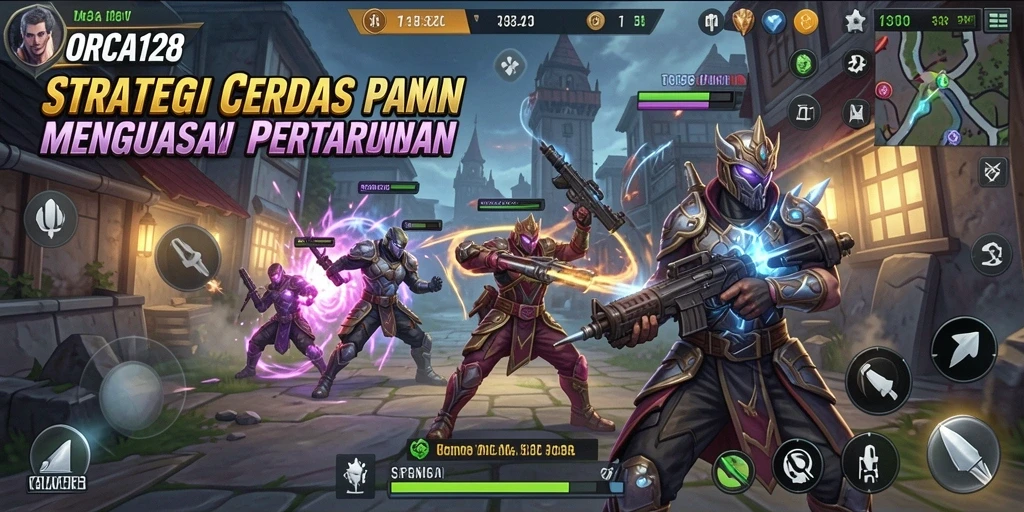 Screenshot utama ORCA128 yang menampilkan aksi strategis yang mendebarkan.