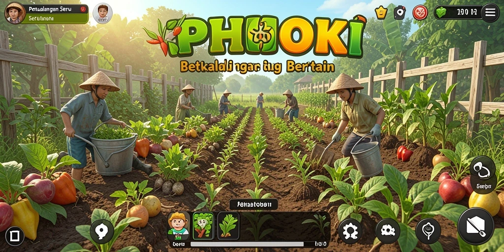 Screenshot <strong>PPHOKI</strong> menampilkan gameplay menarik bertani di lahan pertanian.