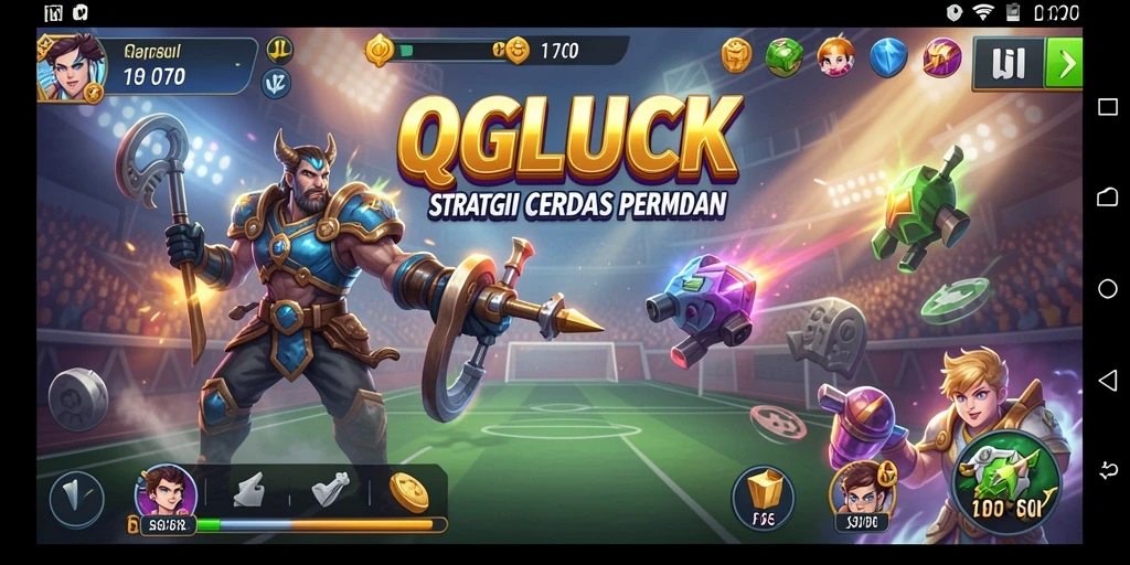 Tampilan gameplay QGLUCK dengan elemen strategi yang mendalam.