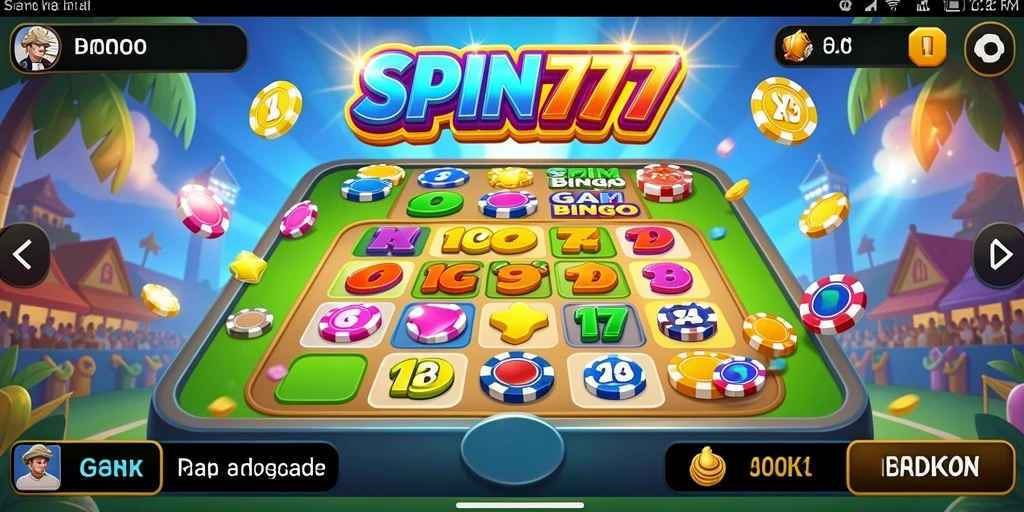 Tampilan gameplay SPIN777 yang penuh warna dan seru.