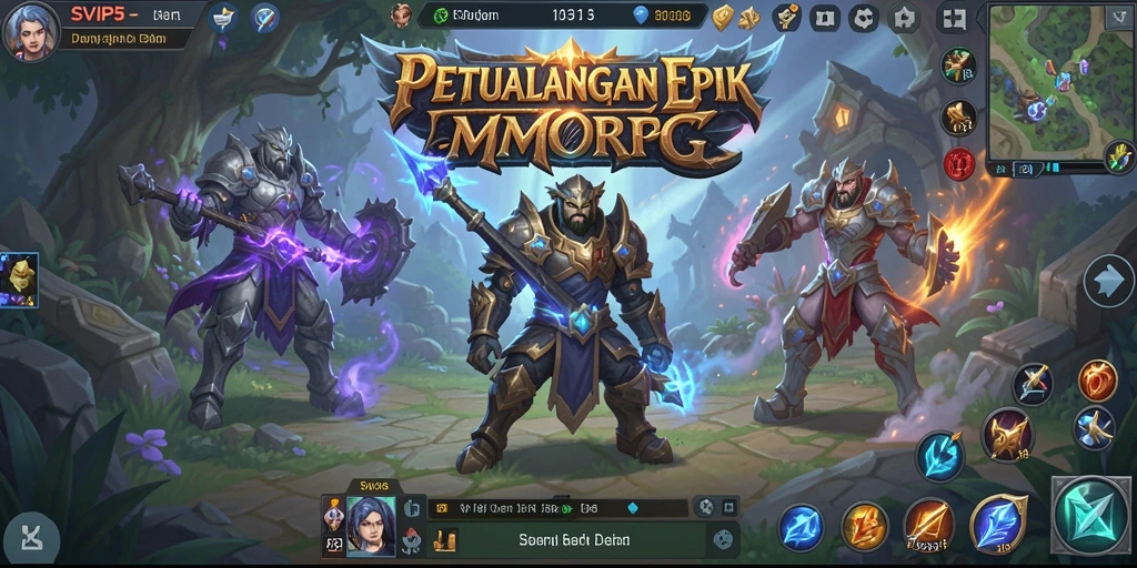 Gameplay aksi mendebarkan di SVIP5, menampilkan pertarungan MMORPG.