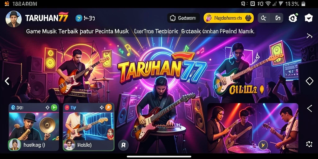 Screenshot TARUHAN77 menunjukkan interaksi pemain dengan musik.